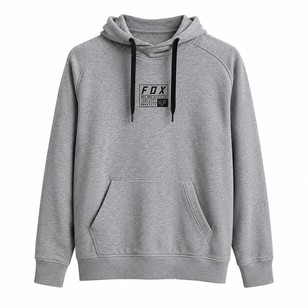 Fox Racing Gray Sherpa Lined Hood Pullover Size Small Motocross Streetwear Y2K